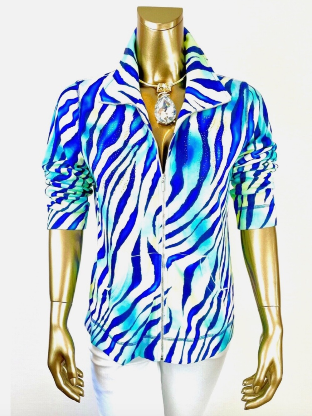 *NEW CLOSING-SALE CHICO'S ZENERGY  SIZE-0 BLUE-GREEN JACKET (S)